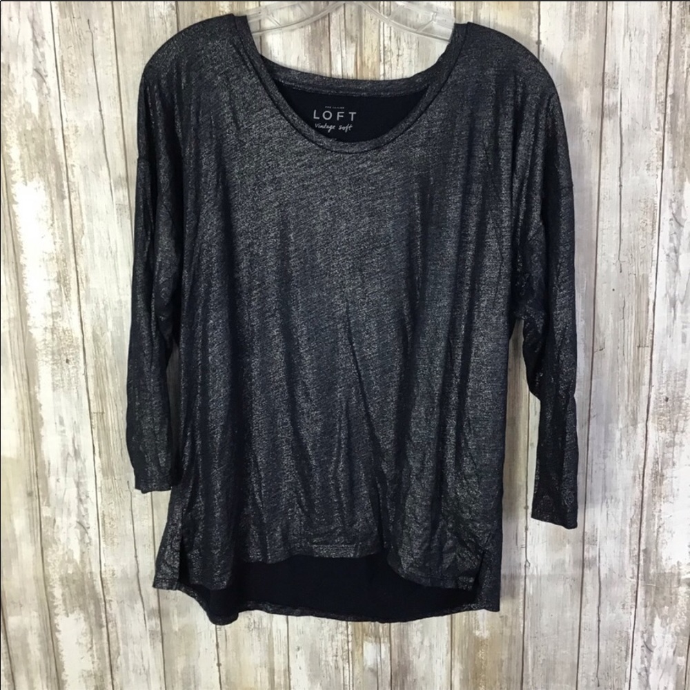 LOFT vintage metallic soft long sleeve top SOLD